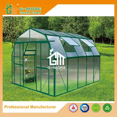 China 10'x8'x7'FT Green Color Double Door Barn-L Style Garden Greenhouse for sale