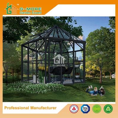 China 390 X 343 X 290CM Dark Grey Color Easy Assembly Removable Aluminum Greenhouse for sale