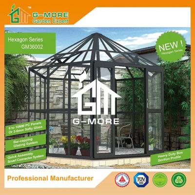 China 320 X 283 X 275CM Dark Grey Color Easy Assembly Removable Aluminum Glasshouse for sale