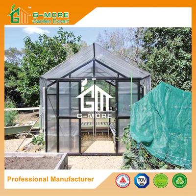 China 377X253X250CM Black Color Imperial Series Double Door Aluminum Greenhouse for sale