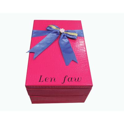 China Handmade Ribbon Paper Gift Boxes for Stationary Food Candy Fruit Candy for sale