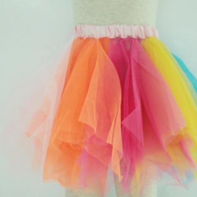 China Anti-wrinkle Fashion Kids Teens Wear Professional Colorful Tulle Tutu Skirt for sale