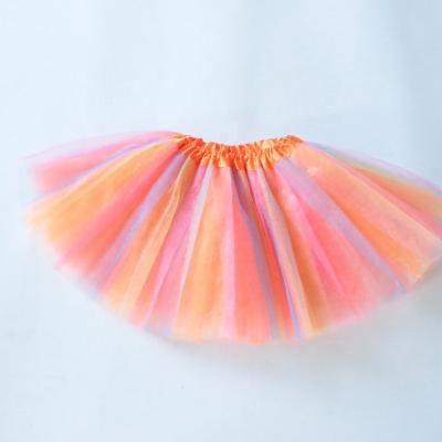 China Viable Fashion Baby Rainbow Ballet Tutu Girl Orange Skirt for sale