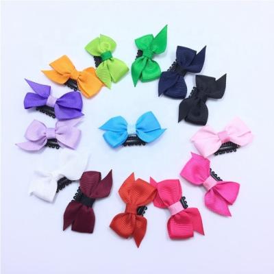 China Mini Hair Bow Grosgrain Ribbon hair bows with clips for babies about 4cm for sale