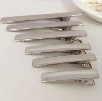 China Metal Silver Alligator Clip Alligator Metal Hair Clip Flat Single Flat Clips for DIY Kids Hair Bow for sale