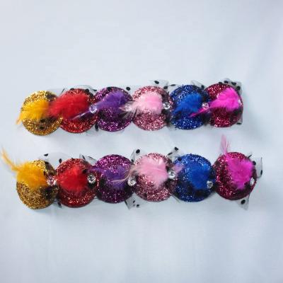 China Fashion Metal Mini Hat Hair Clips With Feather For Kids for sale