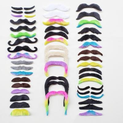 China 100%Polyester St Patrick's Day Self Adhesive Funny Party Synthetic Beard Artificial Mustache for sale