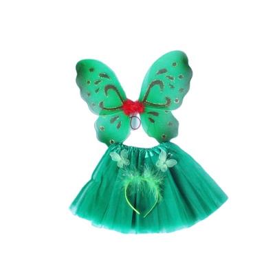 China St. Patrick's Day kids fairy tutu wings headband set fairy for St. Patrick's Day for sale