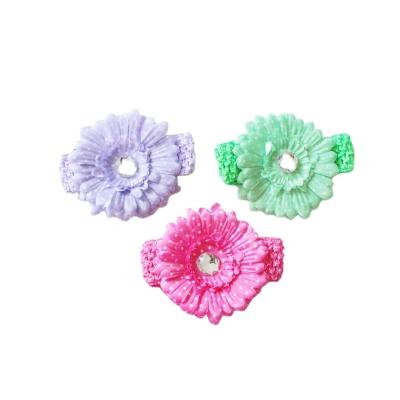 China Fashion baby crochet headbands for girls crochet headband with Acrylic Daisy Flower Headband With Knitted for sale