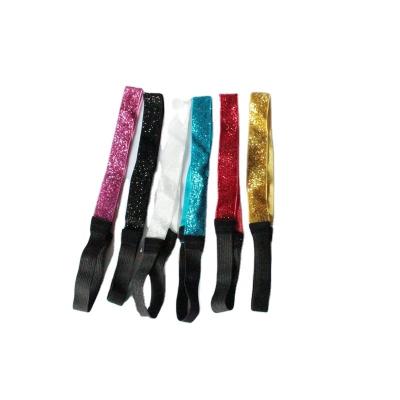 China Fashion Glitter Velvet Hair Band Glitter Adjustable Elastic Headband for sale