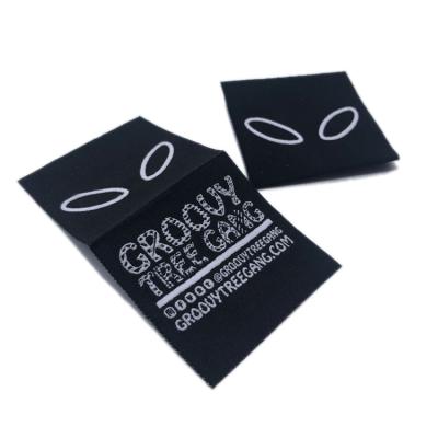 China Viable customize various styles center fold woven labels for clothing woven labels for clothing for sale