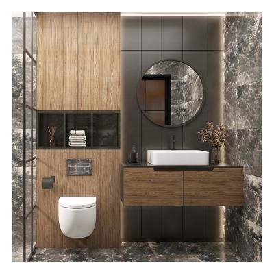 China Simple Design Modern Bathroom Cabinet Vanity Mirrored Bathroom Furniture Cabinet for sale