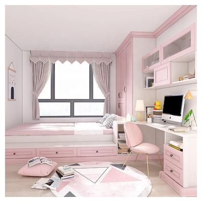 China Customization of the bedroom of the favorite double (size) pink children's house children's bedroom whole bedroom customization adjustable for sale