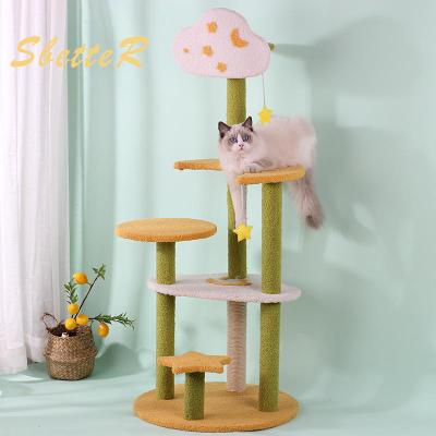 China Modern Sustainable Tall SPT Cat Tower Scratching Posts Condos Cat Tree Scratching Post Tree for sale