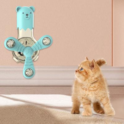 China Wholesale Viable Cat Food SPT Leakage Bear Shaped Toy Sturntable Interactive Pet Windmill Toy for sale