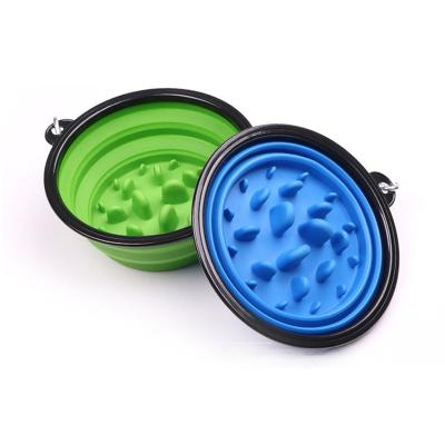 China Custom Portable Silicone Automatic Folding SPT Driver Dog Water Bowl Slow Travel Pet Bowl for sale