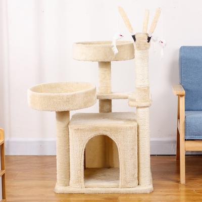 China Sustainable Professional Wooden Luxury Cat Scratching Tree Parts House Cat Tree Housing From SPT Manufacturer for sale