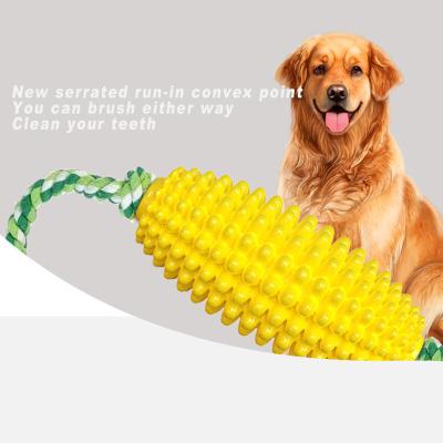 China New SPT Pey Durable Toy Dog Toothbrush Chew Bite And Accessories Dog Viable Toy Molar Stick With Rope Corn for sale