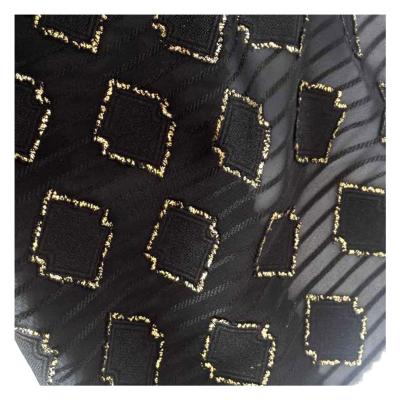 China Antistatic Jacquard Gold Foil Bronzing Printing Fabric Chiffon for sale