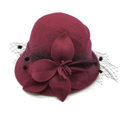 China High Quality Red Dobby Fashion Women's 100% Wool Felt Muslim Hat Handmade Custom Turkey Wool Felt Flat Top Hats Wool Felt Cap Body for sale