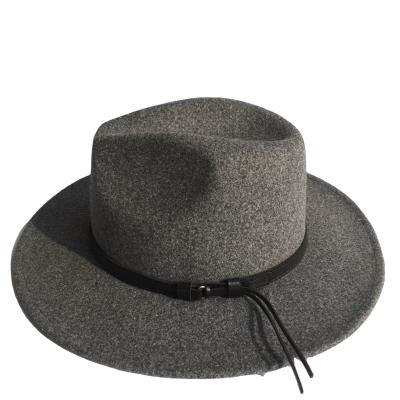 China Wholesale Felt Hat Fashion Men Western Cowboy Hat Women With Wool Fedora Felt Hat Cap Faux Leather Belt Buckle Band Brim Fashion Large for sale