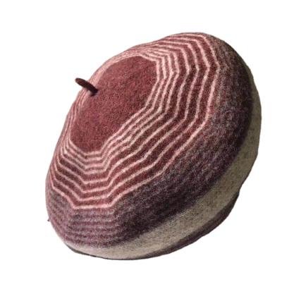 China Wholesale Custom Character Pattern Newsboy Women Knitted Beret Hats for sale