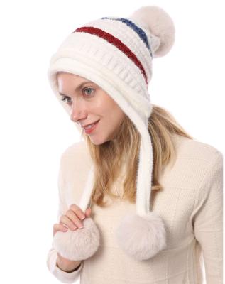 China JOINT New Fashion Winter Chenille Beanie Wholesale Warm Knitted Hat With Ball for sale