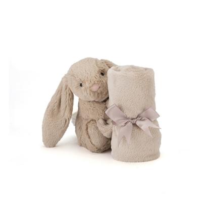 China OEM/ODM PORTABLE Plush Rabbit Animal Comfort Baby Comfort Towel Blanket Toy Gift for sale