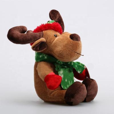 China Stuffed Christmas Elk Doll Plush Toys Deer Doll Atmosphere Props Christmas Eve Gifts For Girls for sale