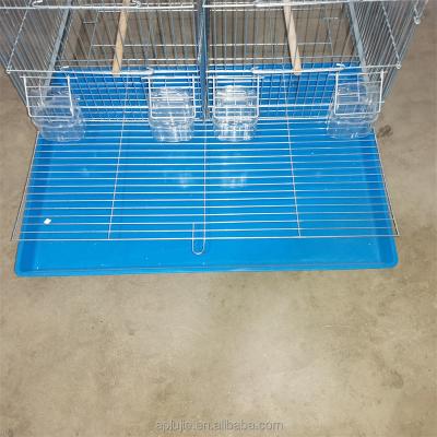 China Manufacturer Viable Wholesale Easy To Carry Easy To Clean Silver Pet Bird Cage Adjustable Double Compartment Room for sale