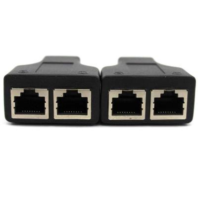 China HDMI To RJ45 Network Cable Dual Port Supplement Over Through Cat 5e/6 1080P HDTV 30mB C/ HUB for sale