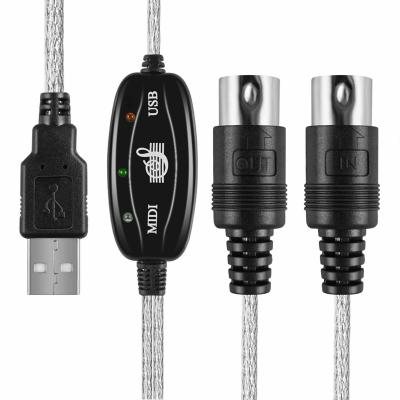 China USB IN-OUT MIDI Interface Cable Converter PC to Music Keyboard Adapter Cord / for sale