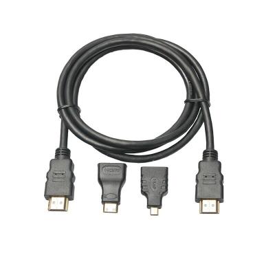 China 3 in 1 High Speed ​​HDMI to Mini/Micro-HDMI Adapter Cable for PC TV PS in 7/8/10/ for sale