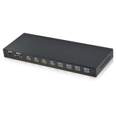 China HDMI 4X4 Matrix Switcher 4 Inputs & 4 Outputs 1080P HDCP 3D / Port Deep Color for sale