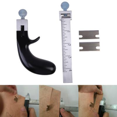 China Professional Aluminum Alloy SUCTION GAUGE Leather Strap Cutter Hand Cutting for sale