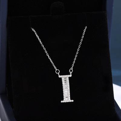 China From Europe and America S925 I letter surname necklace sterling silver English pendant chain clavicle girl name accessories for sale