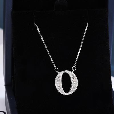 China Europe and America S925 O Letter Necklace Family Name Girl Accessories Sterling Silver English Clavicle Pendant Chain for sale