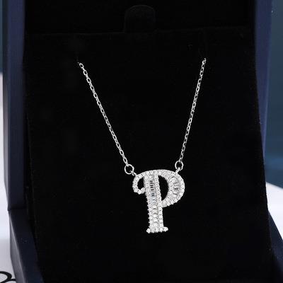 China Europe and America Letter Necklace Family Name Girl Accessories Sterling Silver English Clavicle Pendant Chain S925 P for sale