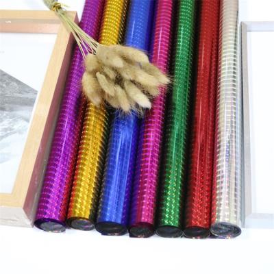 China New Customized Waterproof Laser Rainbow Film Cellophane Gift Wrapping Paper For Customized Flowers for sale