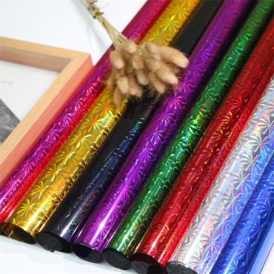 China Custom Hot Sale Moisture Proof Cellophane Laser Christmas Cellophane Envelope Cake Gift Box Rainbow Colors for sale