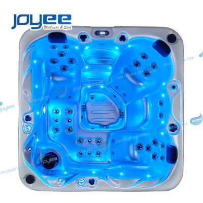 China JOYEE 4 Modern People Led Small Intex Hot Tub Relax and Massage US Acrylic Balboa Outdoor Spa Bath Whirlpool Hot Tub for Outdoor for sale