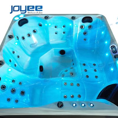 China JOYEE Modern Hot Sale 5 Person Hot Tub Whirlpool Massage Spa Balboa LED Light Hot Tub Modern Outdoor Spa for sale