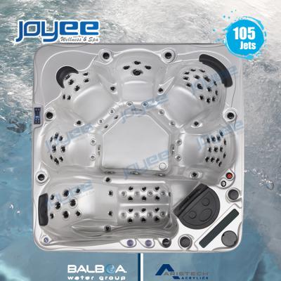 China JOYEE garden jacuzzi import function modern luxury acrylic balboa 6 person outdoor spa hot tub with TV music for sale