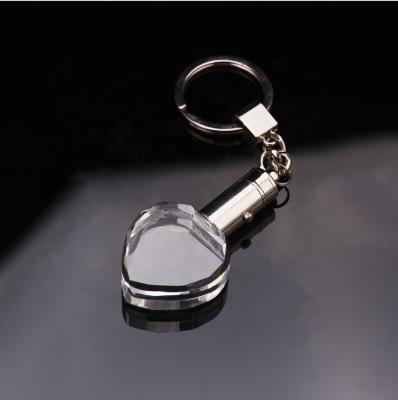 China Promotion Gift Blank Laser Engraving Custom Transparent Lead Crystal Key Chain for sale