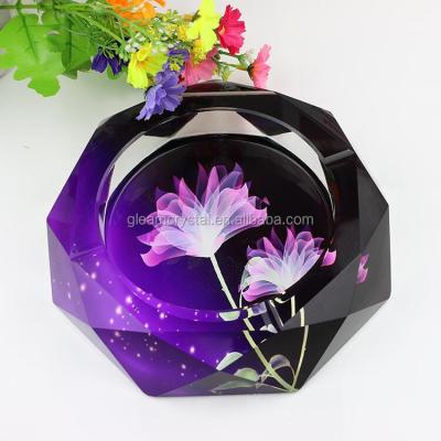 China Global Ashtray ZB-Y105 / Crystal Blank Square Crystal Glass Best Fathers Day Gift Glass Ashtray for sale