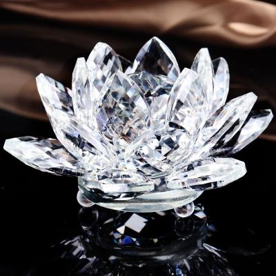 China Global Clear Crystal Lotus Flower Decoration Glass Lotus Crystal Flower For Wedding Decoration and Gifts for sale