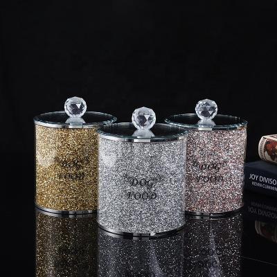 China New Arrival Low MOQ Crystal Airtight Cookie Jar Food Storage Shiny Jars for sale