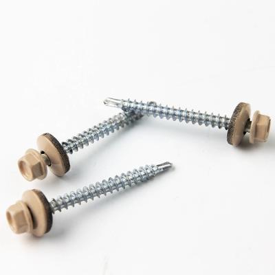 China Pan Fastener Screw Metal Self Drilling Screw DIN7504 With EPDM Seal #12 Hex Head Tek Screw for sale