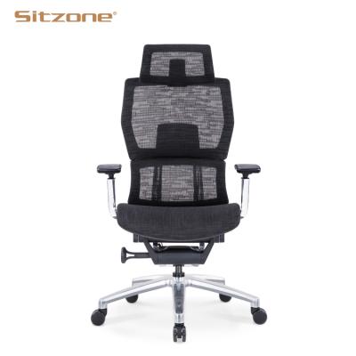 China 2020 Luxury Ergonomic High Back Adjustable Full (Height) Mesh Office Boss Executive Chair With Aluminum Frame for sale