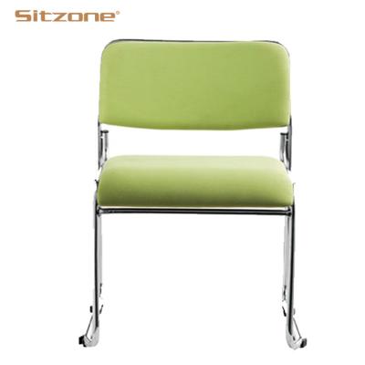 China New Design Fabric Upholstery Foldable Training Chair With No Wheels For Conference Room for sale